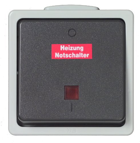 Unitec Aquarius FR 45242L Emergency Heating Cut-Off Switch Surface-Mounted Loose Grey/Dark Grey, Emergency heating switch