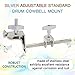CashBeat Silver Adjustable Standard Drum Cowbell Mount, Cowbell Holder Percussion Accessory with Parallel Action Jaws, Ideal for Bass Drum Hoop Up or Down Adjustment, Essential Drummer Drum Hardware