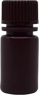 EISCO Reagent Bottle, Amber, 15mL - Narrow Mouth with Screw Cap - HDPE