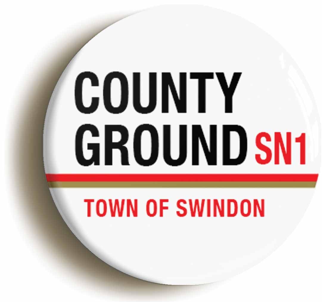 County Ground SN1 Swindon Road Sign Fridge Magnet (Circular 2inch / 50mm Diameter)
