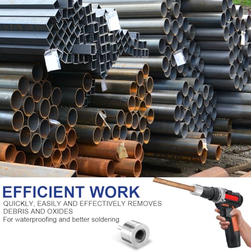 Flintronic 15 mm Kupferrohr Reiniger, Metall-Kupfer-Rohrreiniger mit Feinen Stahlborsten, 2 Stück, inkl. 1 Ersatzbürste