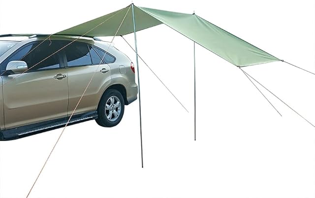 Rongchuang Waterproof Car Awning Sun Shelter, Motor Tarp Awning for Camper Van, Caravan, or Bus SUV Camping Outdoor Family Outdoor Camping Tents