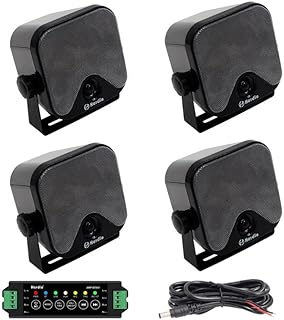 Herdio 4 Inch 240W Boat Marine Bluetooth Speakers Waterproof Outdoor Speakers for Golf Cart ATV UTV RZR Camper Tractor Boat Truck Jeep Courtyard Powersports,2 Pairs (Black)