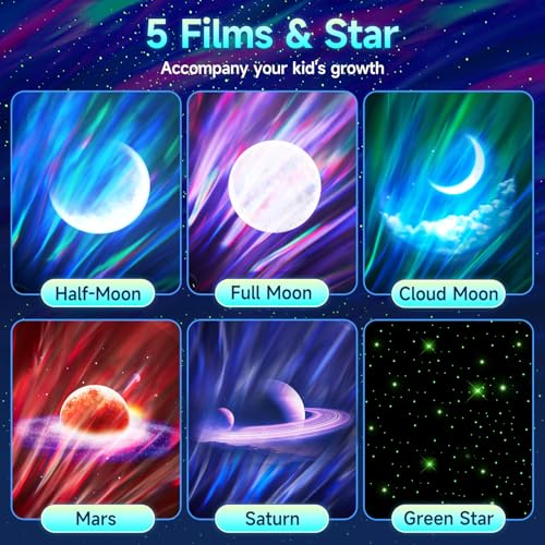 Miniatura 3 de Coolnight Proyector De Galaxias Y Estrellas Real, 15 Colores 5 Patrones Luna, Luz Nocturna Infantil Con Bluetooth Y 15 Melodías,Mando A Distancia Para Decoracion Regalo Día De La Madre Y Niño,Blanco