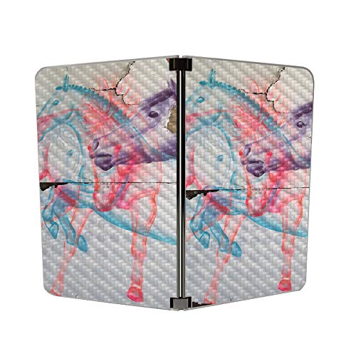 Image of MIGHTY SKINS Carbon Fiber Skin for Microsoft Surface Duo - Damaged Horses | Protective, Durable Textured Carbon Fiber Finish | Easy to Apply | Made in The USA