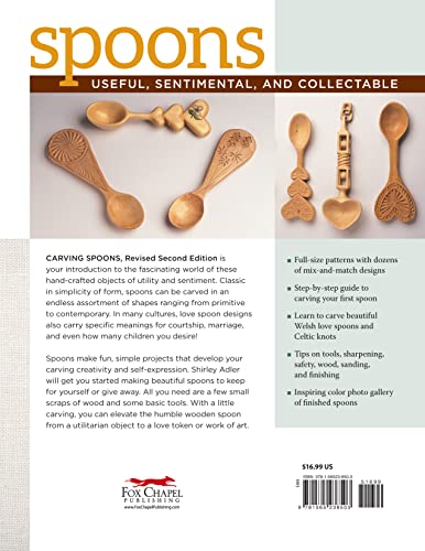 Carving Spoons, Revised Second Edition: Welsh Love Spoons, Celtic Knots, and Contemporary Favorites (Fox Chapel Publishing) 45 Full-Size Patterns & Step-by-Step Photos to Carve Your First Wooden Spoon - Image 2