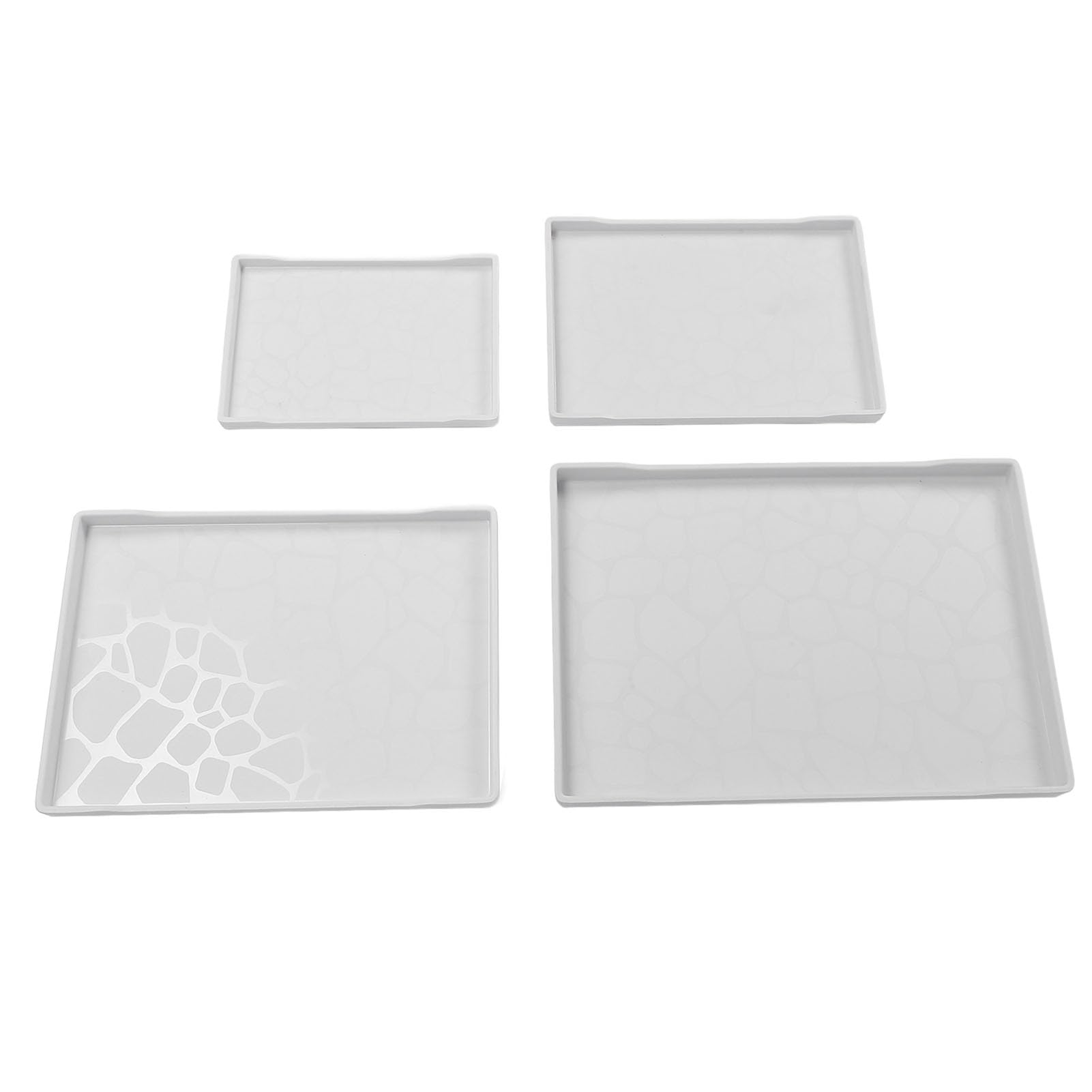4 bandejas de plástico para Servir, Ligeras, multifuncionales, rectangulares, para Frutas, Juego de Platos para Servir para té, Aperitivos, Uso doméstico, Cocina, Apto para (Blanca)