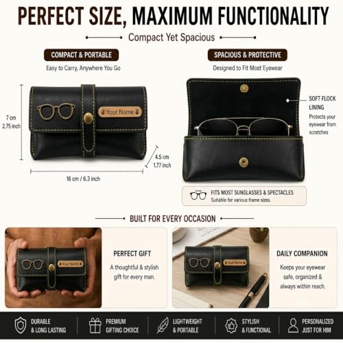 Image of Customized Wallet Gift Set for Men | Personalized Wallet, Passport Cover, Keychain & Sunglass Cover | Gift for Husband & Boyfriend