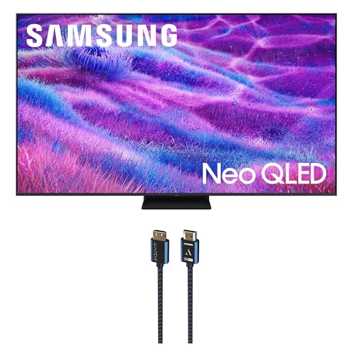 Samsung QN55QN80FAFXZA 55 Inch Neo QLED QN80F Series Supreme UHD 4K TV with an Austere 5S-4KHD2-2.5M V-Series 2.5m Premium 4K HDR HDMI Braided Cable (2025)