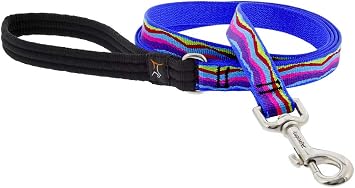 Dog Leash by Lupine 3/4" Wide Ripple Creek Design 6-Foot Long with Padded Handle