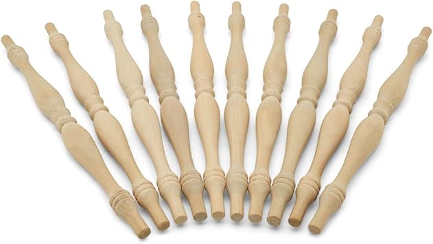 Wooden Baluster Spindles 11-1/2", Pack of 6 Spindles for Crafts, Woodworking, and Furniture, by Woodpeckers