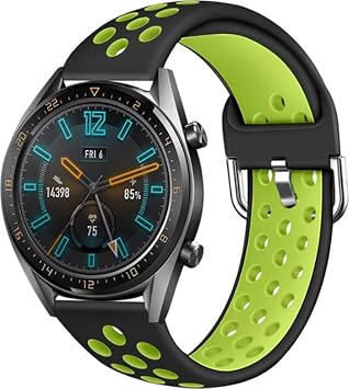 Case 4U Huawei Watch ile uyumlu GT2 46mm Delikli Siyah Yeşil HBV00000R0BS7
