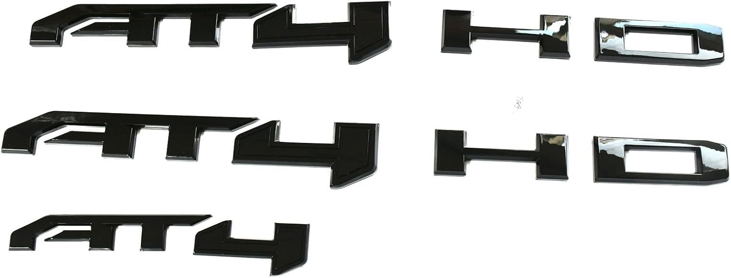 10Pcs New Kit Replacement for 2024-2025 Sierra 2500HD 3500HD AT4 Emblems Car Badge Set 86591513 (Glossy Black)