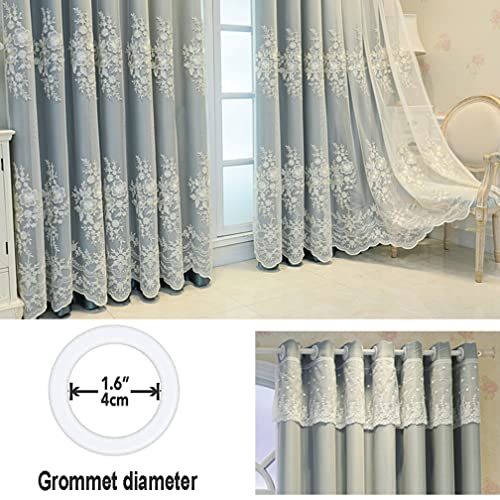 Double couche fenêtre rideau occultant tulle broderie panneau isolant pour salon