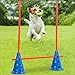 Glimin Dog Agility Hurdle Cone Set Dog Agility Course Backyard Set with Height Adjustable Include 12 Cones 6 Rods Training Equipment for Pet Obstacle Course Outdoor Games(Blue, Orange)