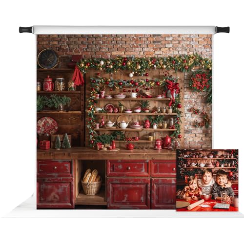 Toile de fond de cuisine de Noël 3x3m pour shooting photo