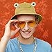 SAOROPEB Frog Bucket Hat - Cotton Fisherman Hat for Adult Teens, Men & Women - Khaki