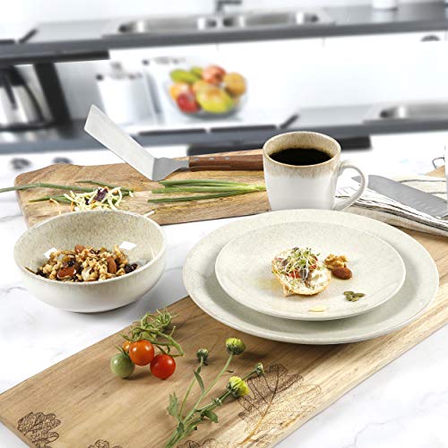 Gibson Elite Kashmir Round Reactive Glaze Stoneware Dinnerware Set, Service For Four (16Pcs), Sand #TOP4