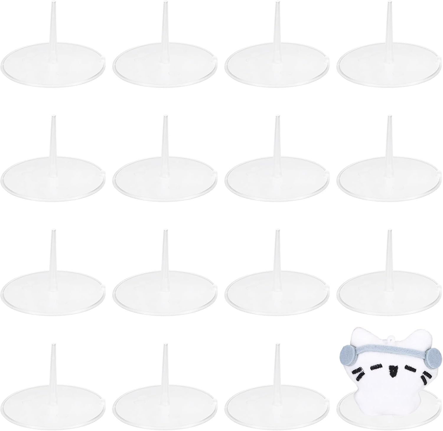 Crochet Figure Stands 10Pcs 1.97" Dia Round Base Translucent