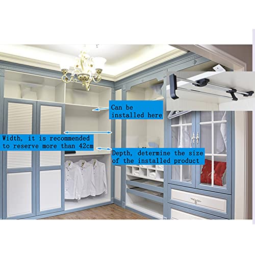 Closet rétractable pour optimiser un placard profond avec un rail de vêtement réglable - 4