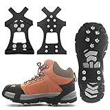 Fácil de usar: Sujete cuidadosamente los agarres a sus zapatos, empezando por la parte delantera y luego estirando la parte trasera sobre el talón para asegurarse de que están bien sujetos. Adecuadas para todo tipo de calzado deportivo y botas de escalada.