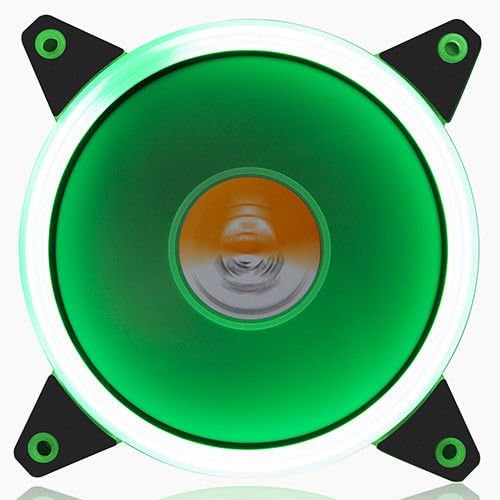 GOLDEN FIELD Solar Halo 120mm Green LED Computer Case PC Cooling Fan Low Noise High Airflow for Computer PC Case CPU Cooler Radiator