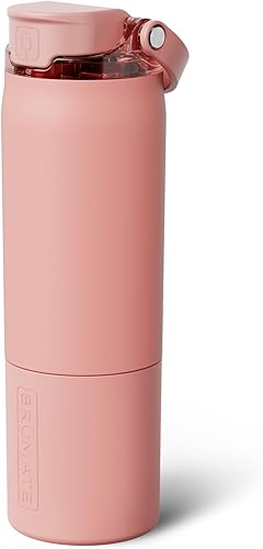 BrüMate Rise - Botella de agua de 25 onzas con popote de silicona cubierto, botella de agua aislada 100% a prueba de fugas, base apta para