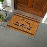 NFL Los Angeles Chargers Coir Door Mat, Indoor and Outdoor Entryway, 28 x 16 Inches Non Slip Back Welcome Floor Mats for Muddy Dog Paws, Weather-Resistant Front Door Entrance Home Décor