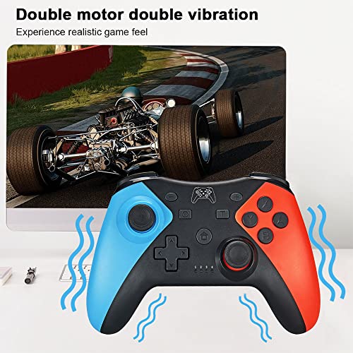yeacher Controlador de jogo para Switch sem fio BT Gamepad Joystick Controller com alça de 6 eixos d