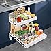 OMGGYER 2 Etagen Kohlenstoffstahl Spülschrank Organizer, Doppelte Schiebeschublade Ausziehbarer Schrank Organizer Küche Bad Unterschrank Organizer, Freie Länge & Höhenverstellung (Weiß)