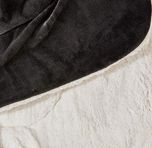 Coberdrom Flannel/Sherpa 2.45 x 2.2 M Naturalle, 100% Poliéster, Preto
