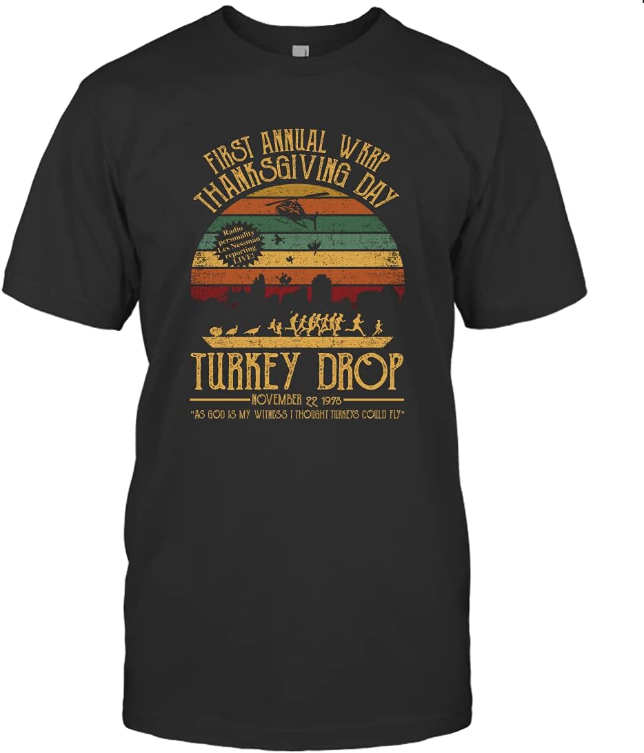 First Annual WKRP Thanksgiving Day Turkey Drop T Shirt WKRP Turkey Drop T Shirt Les Nessman T Shirt