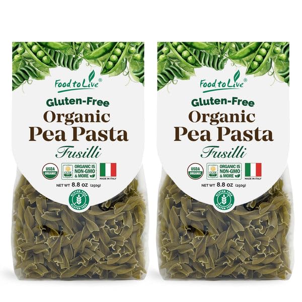 Food to Live Gluten-Free Organic Pea Fusilli Pasta, 8.8 oz (250g) Pack of 2 image 2