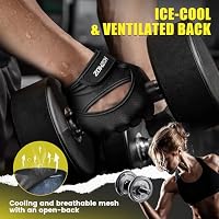 HOZMOZ Ventilated Weight Lifting Gloves, Thick Padded Workout Gym Gloves with Full Palm Protection & Grip & Shock Absorption for Women & Men's Fitness Exercise Training — image 4