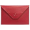 LOLUNA® Pochette Format enveloppe pour Papier Voiture, Carte Grise, permis Conduire Tout en Cuir Plusieurs Couleur Homme et Femme (Rouge) #3