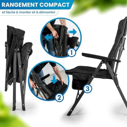 Chaise de camping pliante pour vos weekends outdoor et jardin