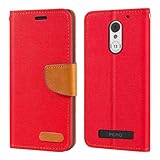 Shantime Schutzhülle für Peaq PSP 400, Oxford-Leder, Brieftaschen-Schutzhülle mit weicher TPU-Rückseite, Magnet-Klapphülle für Peaq PSP 400 (6,5 Zoll), Rot