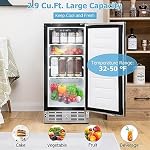 KOTEK 2.9 Cu.ft/115 Cans Beverage Fridge, 32 to 50℉, Under Counter Freestanding Beverage Center w/Stainless Steel Door, Digital Temperature Control, Mini Bar Fridge without Freezer for Home
