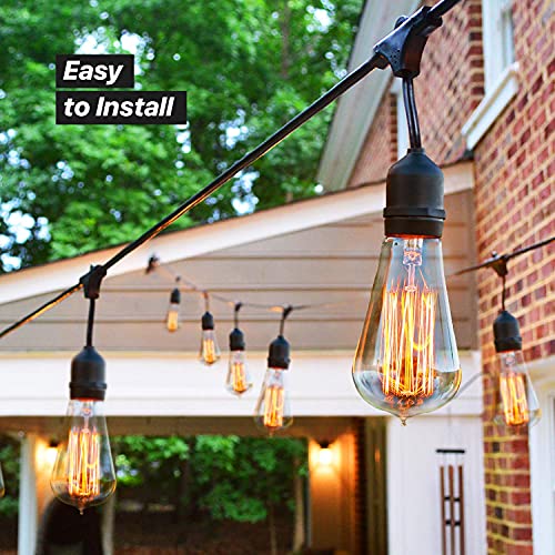 Brightech AMBPROHANGINGBK Ambience Pro Outdoor String Lights - 48 Ft Dimmable Patio Lights - Commercial Waterproof Porch String Lights thumb #5