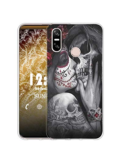 Sunrive Funda Compatible con HTC U12 Life, Silicona Slim Fit Gel Transparente Carcasa Case Bumper de Impactos y Anti-Arañazos Espalda Cover(Q Niña 2)