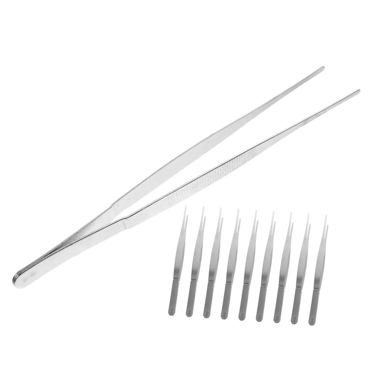 Abaodam 10pcs Thickened Extended Tweezers for Crafts Gardening Bonsai Portable Plant Tweezer Tool Garden Household Plant Tool