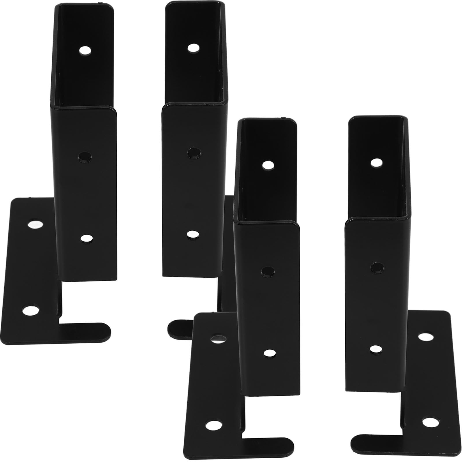 4 Piezas Soporte para Poste de Jardín en Metal Negro