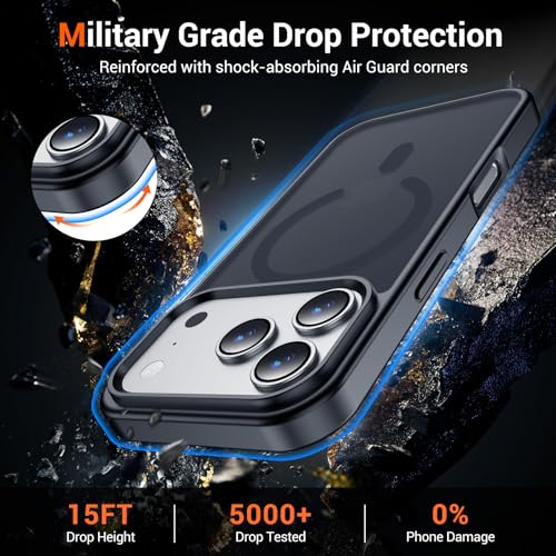 Image of Temdan for iPhone 17 Pro Max Case with Screen Protector Black
