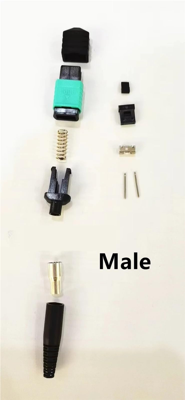 MPO Glasfaser-Steckverbinder-Set mit Hülse, Buchse und Stecker, Standardverlust, 100 Stück (graue mm-Buchse)