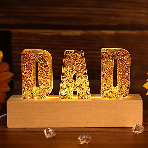 Voaesdk Big Letter Light Resin Molds,26 Cavities Alphabet LED Silicone Resin Mold with 1Pcs USB Powered Wooden Lighted Base Stand for DIY Table Crafts Party Wedding Desktop Lamp Home Decor - Thumbnail 2