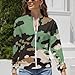Army Green Camouflage Women's Zippered Jacket Long Sleeve Outwear Sweatshirts Jackets Fashion Fall Outfits S