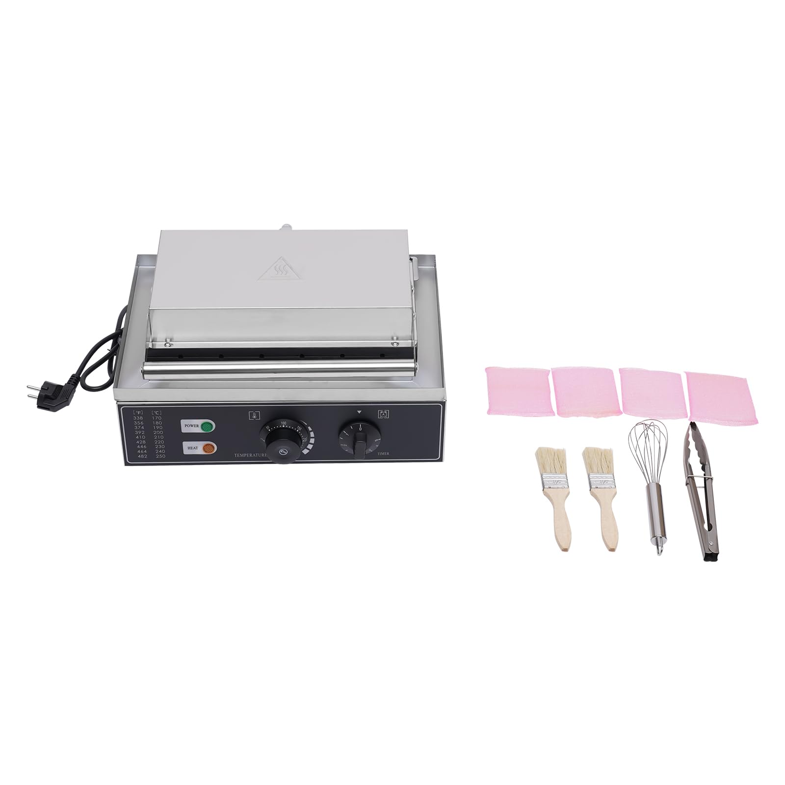 Máquina de perritos calientes 1500W 220V 6 unidades control temperatura 50-300℃ acero inoxidable