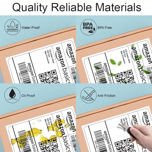 Image of Amazon Basics 70gsm Thermal Label Printer Paper - 4 inch x 6 inch (100 x 150 mm)| Ideal for Shipping, Parcel, Barcode, and Address Labels - 400 Labels per Roll (Pack of 10)