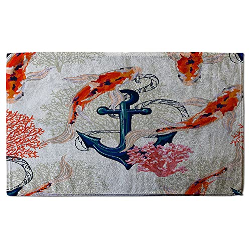 Serviette de bain Anchor & Fish drap de douche haut de gamme en coton peigné - 2