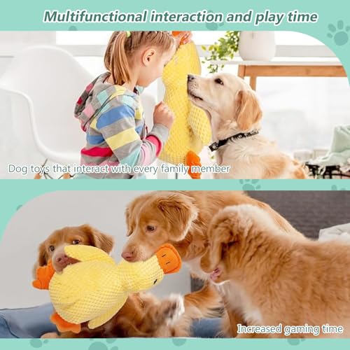 pclapora Anti Stress Ente für Hunde, Hunde Spielzeug Ente, Hundespielzeug Unzerstörbar, Quietschspielzeug Hund Kuscheltier, Kuscheltier Hund für Kleine, Mittlere, Große Hundespielzeug